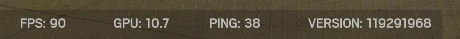 Rainbow Six Siege X built-in counter in the bottom-left corner showing FPS 90, GPU 10.7, ping 38 and the game version